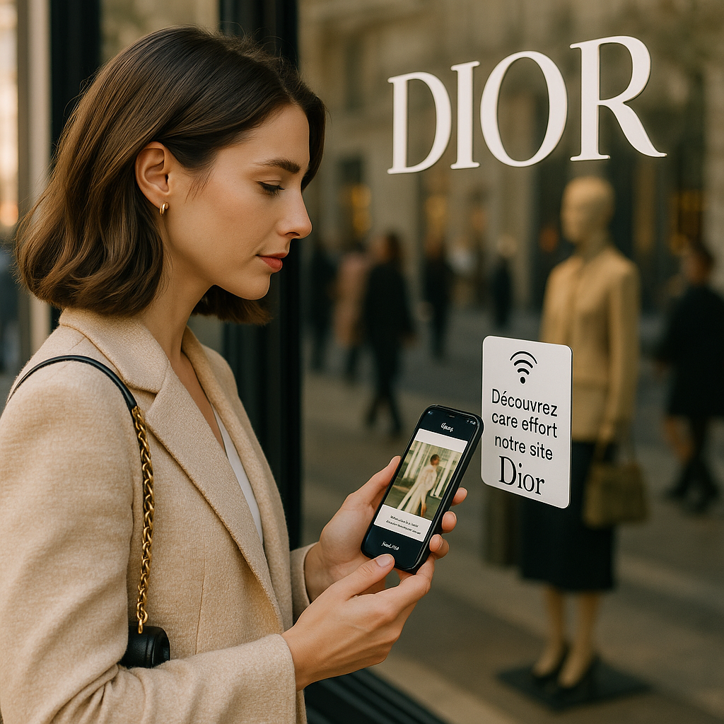 La puissance du sans contact s’applique à une multitude d’autres cas d’usage au quotidien. Tout objet ou emplacement physique peut devenir « connecté » et interagir avec le smartphone du client. Un produit en rayon, par exemple, peut intégrer une étiquette NFC discrète : l’acheteur curieux qui le tapote avec son téléphone obtient aussitôt des informations enrichies sur ce produit (origine, composition, conseils d’utilisation, avis clients) ou un accès direct à une offre spéciale. Dans les secteurs haut de gamme, ces stickers NFC servent aussi à rassurer sur l’authenticité : de grandes maisons de vins et spiritueux intègrent des puces NFC dans leurs bouteilles précisément dans ce but, gage d’authenticité et de sécurité pour le consommateur. Dans les lieux publics aussi, le sans contact fait son chemin. Dans un musée, une borne NFC à côté d’un tableau permet aux visiteurs d’accéder à l’audioguide ou à des contenus interactifs depuis leur téléphone, sans toucher d’écran ni télécharger d’application. En ville, des panneaux et affiches intelligents offrent du contenu touristique ou pratique : il suffit de rapprocher son mobile d’un sticker pour consulter le menu d’un restaurant en vitrine, obtenir le plan d’un lieu depuis un abribus, ou connaître les horaires du prochain bus. Ces exemples illustrent comment le sans contact enrichit notre expérience client quotidienne, du magasin au musée, en passant par la rue – le tout de façon fluide et instantanée. Toutes ces interactions s’inscrivent dans le marketing de proximité, qui vise à communiquer avec le client en fonction de l’endroit où il se trouve. Ce secteur est en plein boom : le marché mondial du marketing de proximité est estimé à 63,7 milliards de dollars dès 2024, et pourrait atteindre plus de 360 milliards d’ici 2030 minew.com . Les enseignes investissent dans ces technologies car le retour est au rendez-vous. Dès 2017, 75 % des grands détaillants américains avaient déployé des balises de proximité en magasin (beacons Bluetooth) et constaté +9 % de bénéfices pour un ROI impressionnant de 175 % minew.com . Le NFC s’inscrit dans cette même logique du phygital (physique + digital) en offrant une nouvelle façon d’engager le client au bon moment et au bon endroit. Le véritable atout du sans contact, c’est qu’il supprime les barrières entre l’intention d’un côté et l’action de l’autre. Le fameux « tunnel de conversion » s’en trouve drastiquement raccourci : plus de code à scanner ni de formulaire papier à remplir, l’engagement se fait d’un simple geste. Un passant intéressé peut être redirigé immédiatement vers une page d’achat, un téléchargement ou un formulaire sur son mobile, au moment précis où son intérêt est à son maximum. Cette faculté à provoquer une conversion instantanée du prospect en client – en captant l’impulsion lorsqu’elle survient – est le Graal que promettent les technologies sans contact lorsqu’elles sont bien intégrées à la stratégie marketing. En éliminant les frictions, on maximise les chances de transformer une intention en action concrète sur-le-champ.
